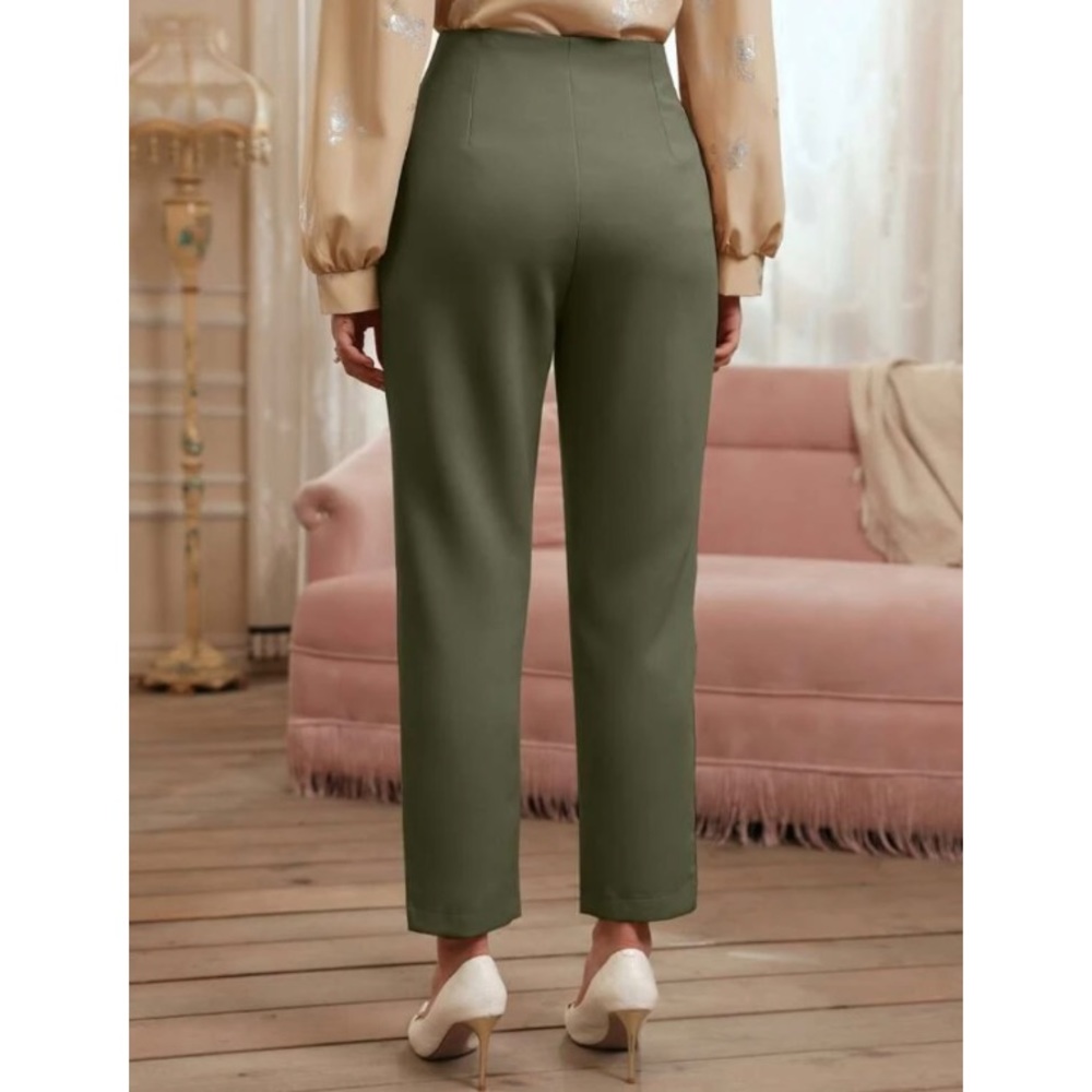 Pendleton Vintage 100% Virgin Wool Pleated High Waisted Career Pants Green 12